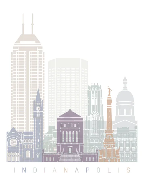 Indianapolis Skyline Poster Pastel — 图库照片