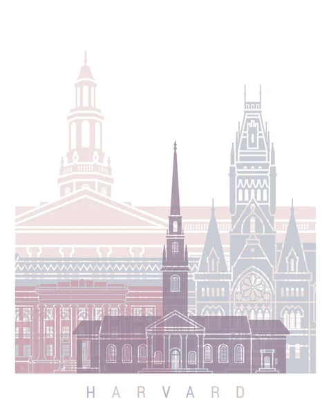 Harvard Skyline Poster Pastel Стоковое Изображение