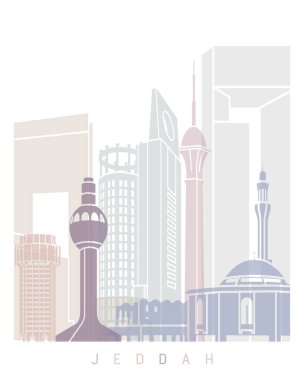 JEDDAH SKYLINE POSTER PASTEL