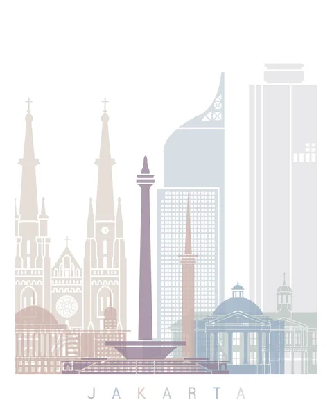 Jakarta Skyline Poster Pastel — 图库照片