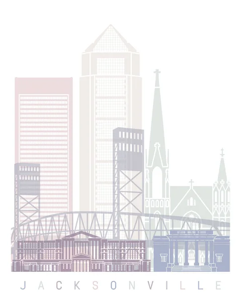 Jacksonville Skyline Poster Pastel — Zdjęcie stockowe