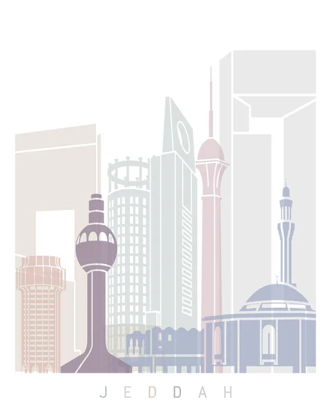 Jeddah Skyline Poster Pastel — Photo