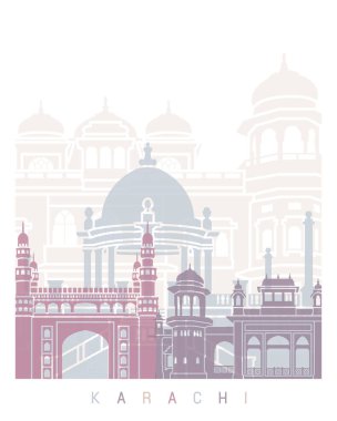  KARACHI SKYLINE POSTER PASTEL