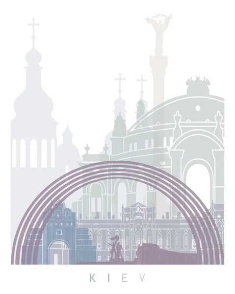 Kiev Skyline Poster Pastel — 图库照片