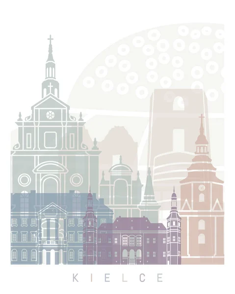 Kielce Skyline Poster Pastel — 스톡 사진