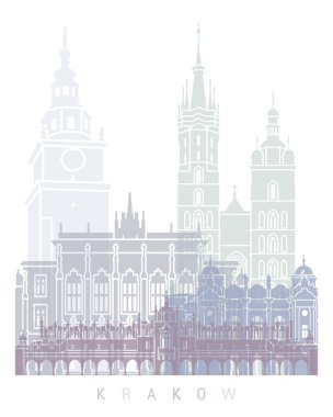  KRAKOW SKYLINE POSTER PASTEL POSTER