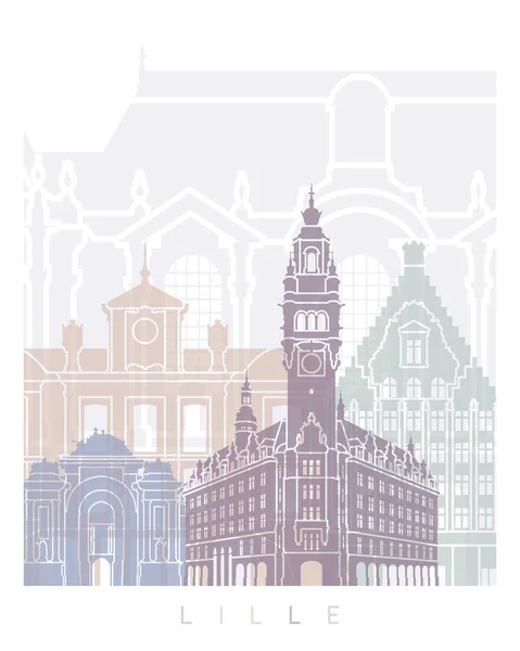 Lille Skyline Poster Pastel Poster — 图库照片