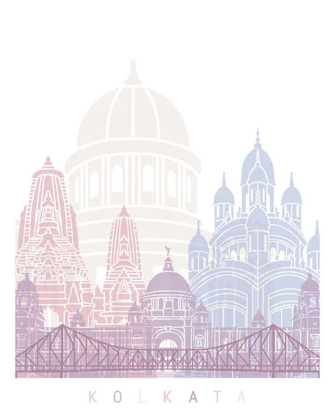 Kolkata Skyline Poster Pastel Poster — Stok fotoğraf