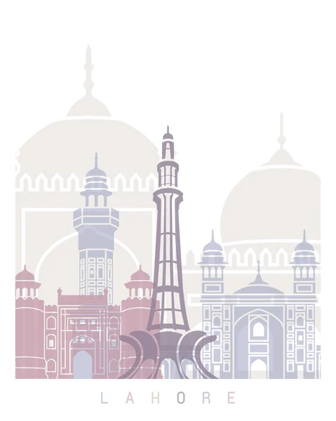 Lahore Skyline Poster Pastel — Stok fotoğraf