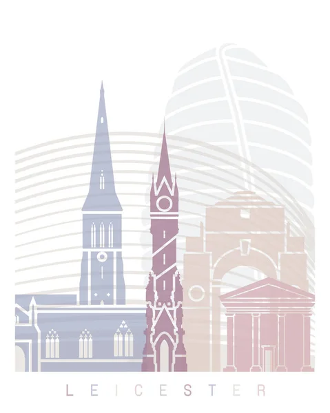 Leicester Skyline Poster Pastel Poster — Stock Photo, Image