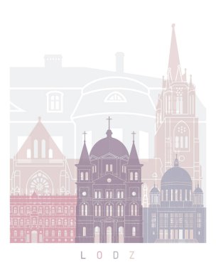 LODZ SKYLINE POSTER PASTEL