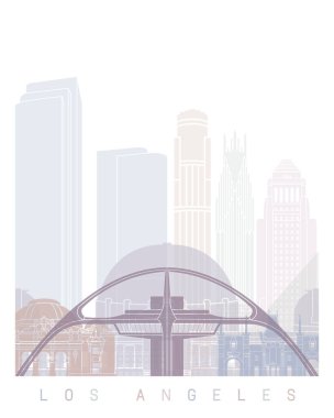  LOS ANGELES SKYLINE POSTER PASTEL