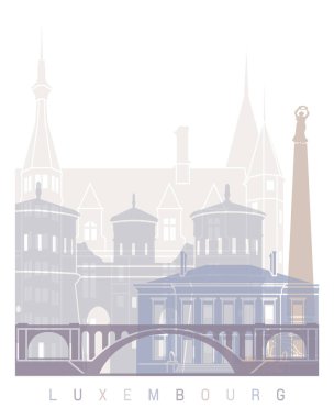LUXEMBOURG SKYLINE POSTER PASTEL