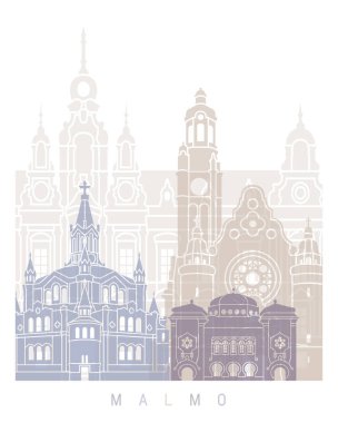 MALMO SKYLINE POSTER PASTEL