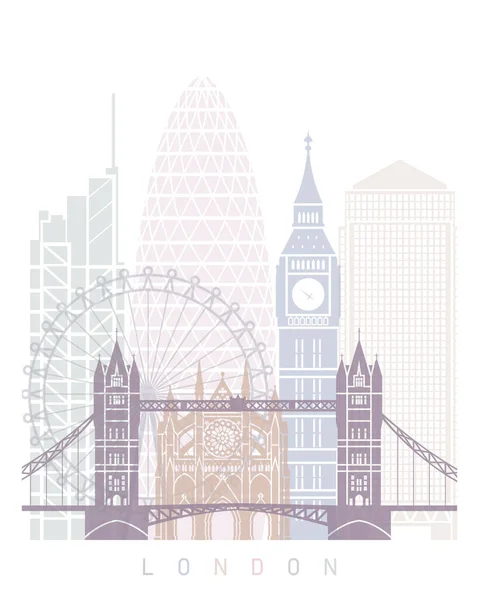 London Skyline Poster Pastel — Stockfoto