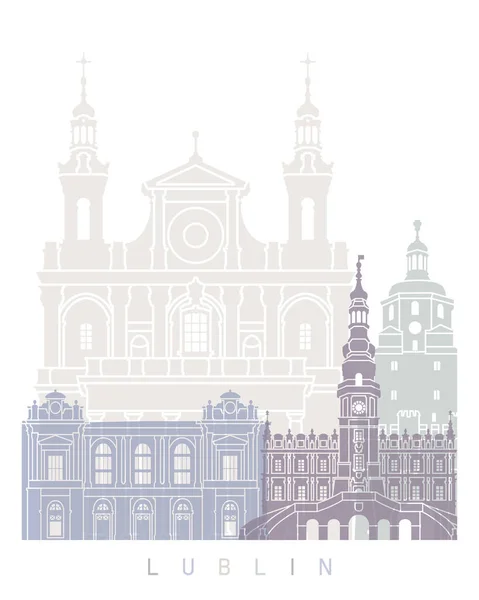 Lublin Skyline Poster Pastel — 图库照片