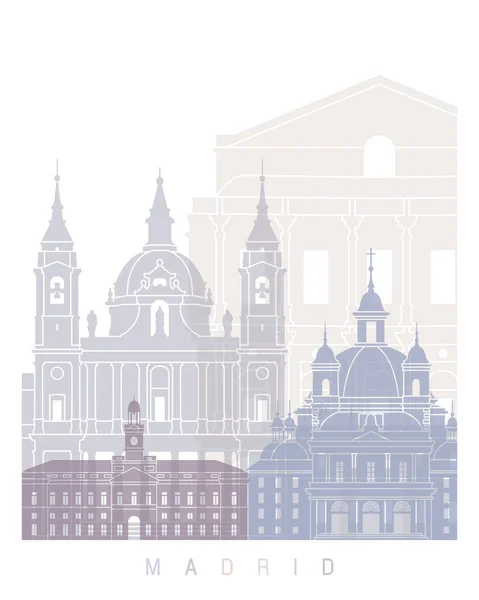 Madrid Skyline Poster Pastel Királyság — Stock Fotó