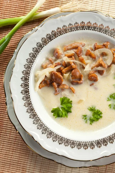 Sopa de Chantarelle com cebolas — Fotografia de Stock