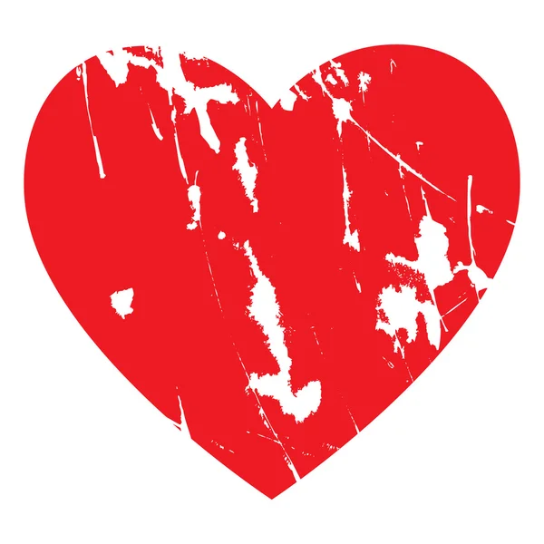 Rotes Herz isoliert auf weißem Hintergrund — Stockvektor