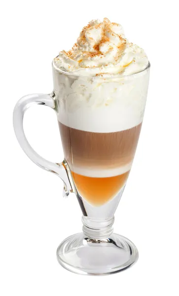 Latte, café aislado en blanco . — Foto de Stock