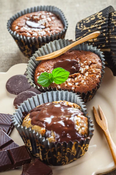 Muffins de chocolate — Fotografia de Stock