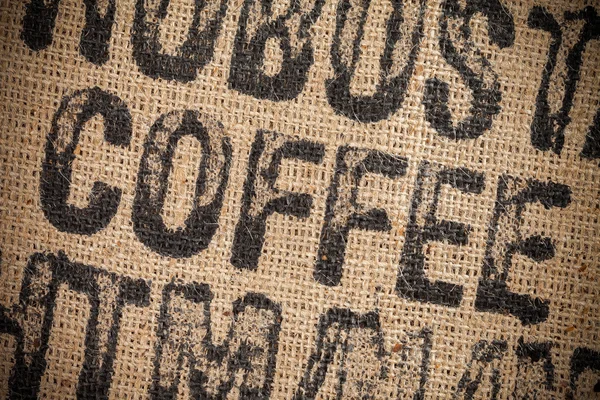 Coffee inscription, top view — Stockfoto
