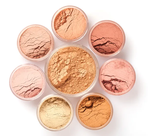 Face powder colors, top view — Stock Photo, Image