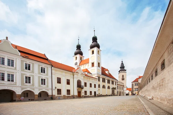 The Baroque Church of the Name of Jesus in Telc, Czech Republic — Stock Photo, Image
