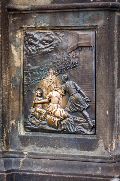 Carving on the Charles bridge in Prague, Czech Republic — Stock Photo, Image