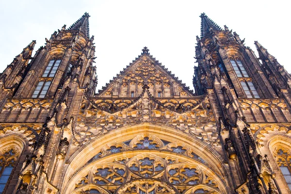 Prague, Czech Republic View on the Cathedral of Saint Vitus, Wenceslaus and Adalbert on Hradcany — Stock Photo, Image