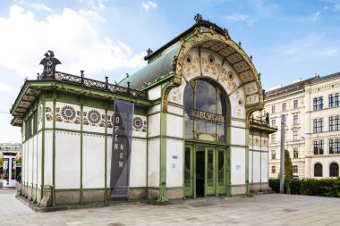 Avusturya Viyana. Karlsplatz stadtbahn istasyonu. Jugendstil mimari Viyana secession istasyonu otto tarafından tasarlanmış wagner.