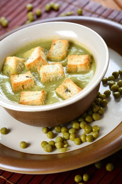 Solferino - cream with green peas — Stock Photo, Image
