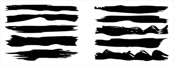 Sanatsal Grungy Siyah Koleksiyonu Afiş Arka Planında Izole Edilmiş Yaratıcı — Stok Vektör