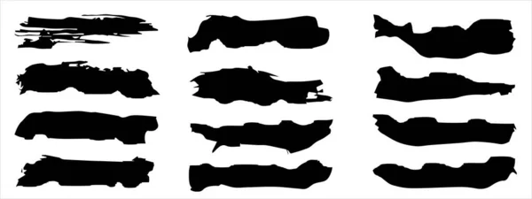 Vector Συλλογή Της Καλλιτεχνικής Grungy Μαύρο Χρώμα Χέρι Έκανε Δημιουργική — Διανυσματικό Αρχείο