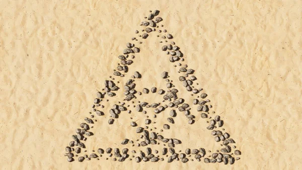 Concept Pedras Conceituais Areia Praia Forma Símbolo Artesanal Fundo Arenoso — Fotografia de Stock