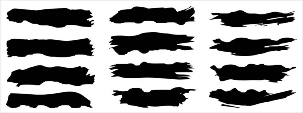Vector Συλλογή Της Καλλιτεχνικής Grungy Μαύρο Χρώμα Χέρι Έκανε Δημιουργική — Διανυσματικό Αρχείο