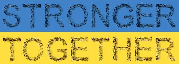 Concept Conceptual Large Community People Forming Stronger Together Saying Ukrainian — стокове фото