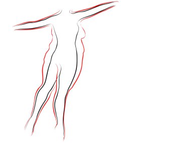 Vektör kavramsal şişman kilolu obez kadın vs fit sağlıklı vücut kilo kaybını takiben ince ya da diyet izole kas ince olan kadın. Fitness, beslenme veya şişmanlık obezite, sağlık siluet şekli