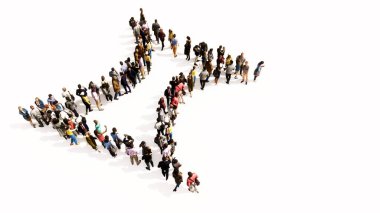 Beyaz arka planda bir gemini zodyak işareti oluşturan insanların kavramsal ya da kavramsal büyük bir araya gelmesi. Ezoterik, mistik ve astrolojinin gücünün 3 boyutlu bir sembolü.