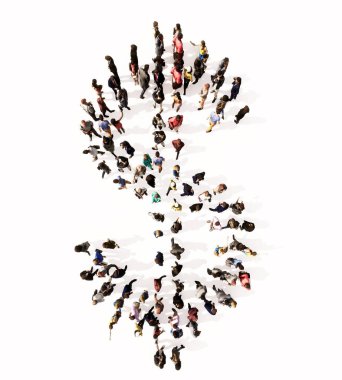 Yazı tipini oluşturan kavramsal ya da kavramsal geniş bir topluluk. Birlik ve çeşitlilik için 3d illüstrasyon metaforu, insani yardım, takım çalışması, işbirliği, eğitim, arkadaşlık ve toplum