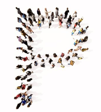 Birlik ve çeşitlilik, insani yardım, takım çalışması, işbirliği, eğitim, arkadaşlık ve toplum için P. 3d yazı tipini oluşturan kavramsal veya kavramsal geniş topluluk.