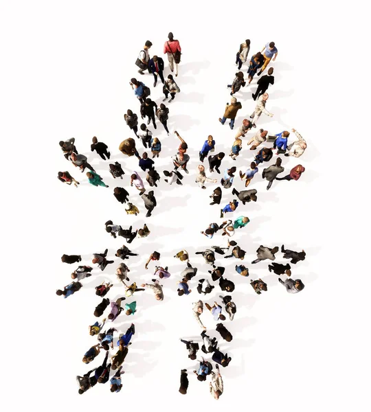 Концепция Концептуальное Большое Сообщество Людей Формирующих Шрифт Иллюстративная Метафора Единства — стоковое фото
