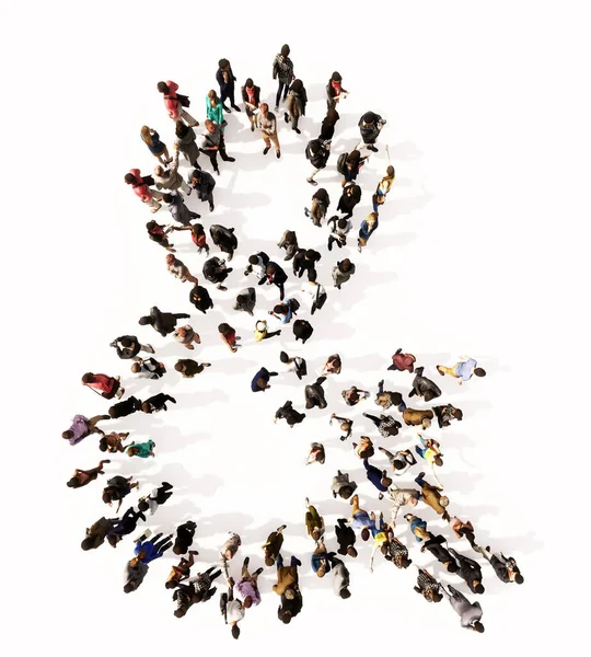Concept Conceptual Large Community People Forming Ampersand Font Illustration Metaphor — Stock Photo, Image