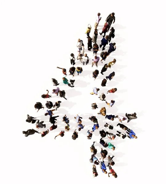 Концепция Концептуальное Большое Сообщество Людей Образующих Шрифт Иллюстративная Метафора Единства — стоковое фото
