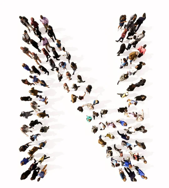 다양성 인도주의적 팀워크 공동체를 상징하는 글꼴을 형성하는 사람들의 개념적 공동체 — 스톡 사진
