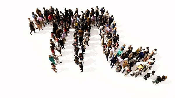 Concept Conceptual Large Gathering People Forming Scorpio Zodiac Sign White — Stockfoto