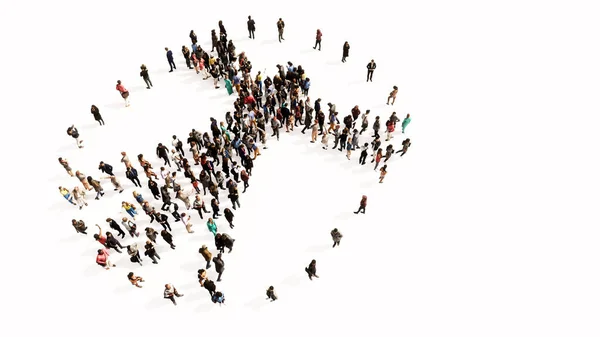 Konzept Oder Konzeptuelle Große Versammlung Von Menschen Die Ein Bild — Stockfoto