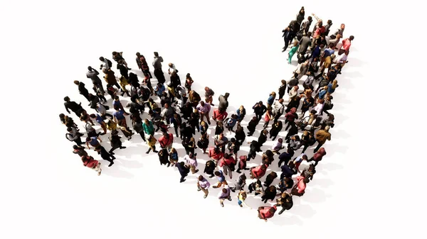 Concept Conceptual Large Gathering People Forming Image Healthy Muscular Arm — Stock Photo, Image