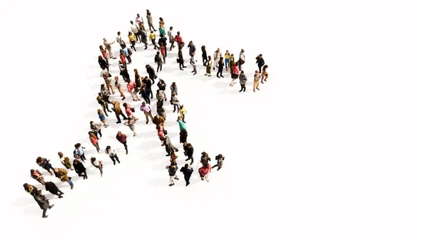 Concept Conceptual Large Community People Forming Image Basketball Player White — Stock Photo, Image