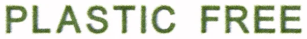 Concetto Concettuale Erba Prato Verde Formando Plastic Testo Libero Isolato — Foto Stock